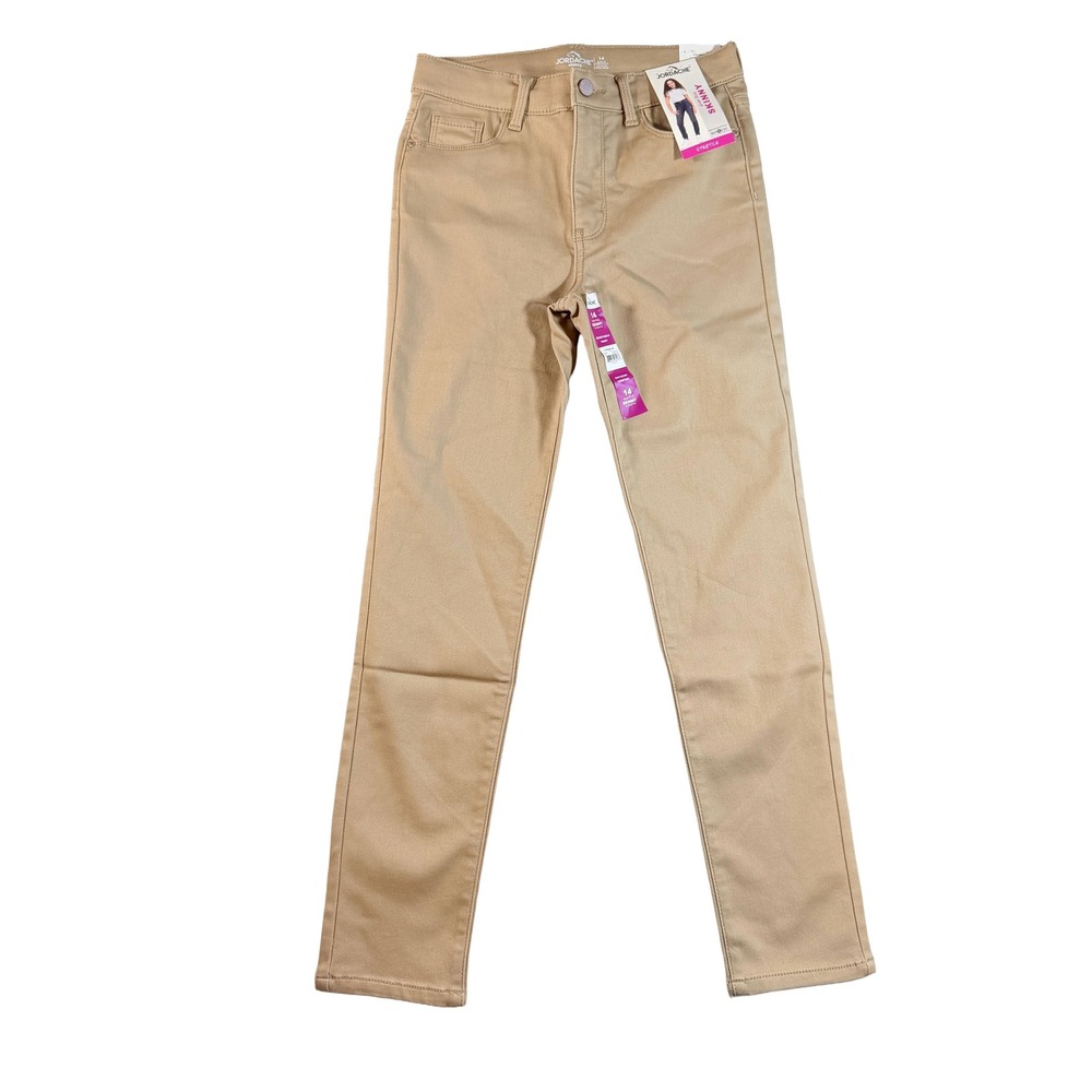 Jordache Girls High Rise Skinny Jeans Stretch Khaki Pants Size 14 New